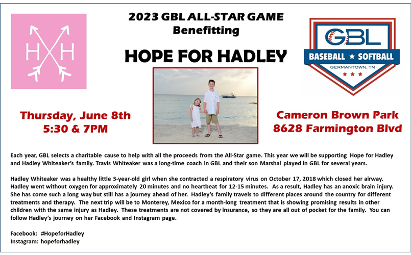 2023 All Star Game Benefitting Hope for Hadley